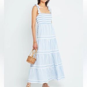 OPT Elara Blue Striped Dress